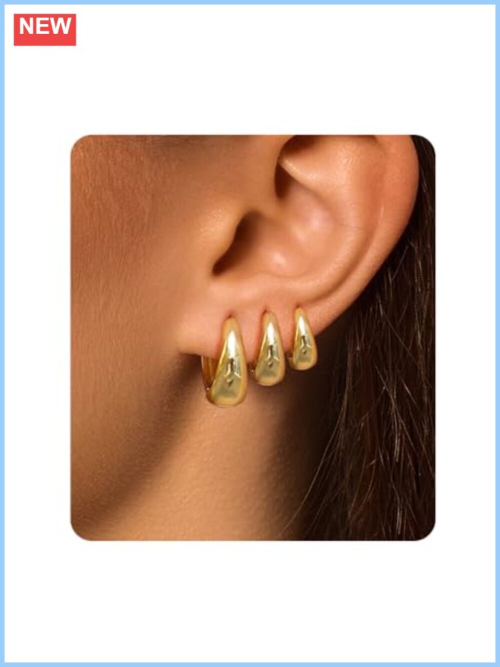 Surgical Steel Small Huggie Hoop Earrings for Women Hypoallergenic 3 Pair Set